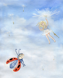 Дюймовочка и божья коровка