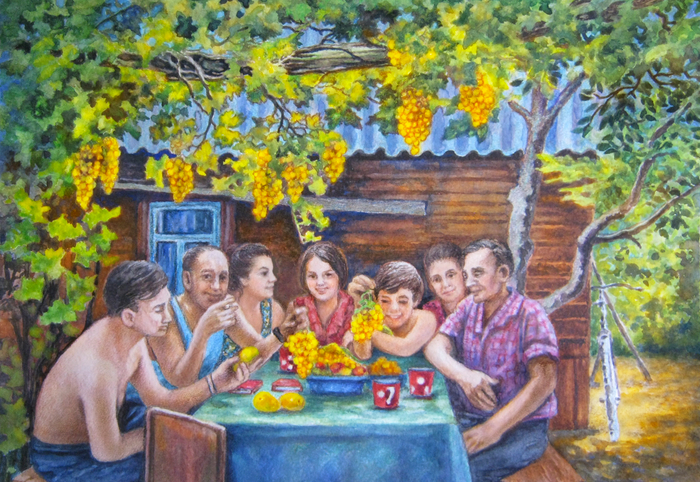 У бабушки , у дедушки время золотое.