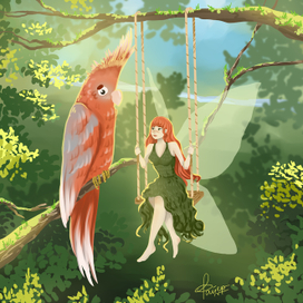 Фея и попугай 