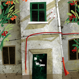 Подъезд с рябиной