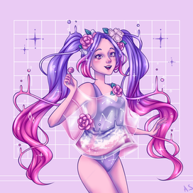 Девушка с хвостиками