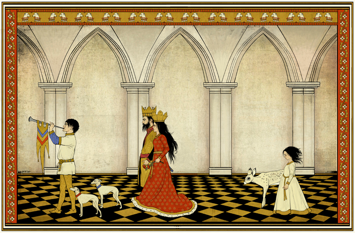 Иллюстрация к сказке братьев Гримм  "Белоснежка"