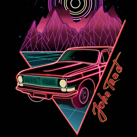 neon car