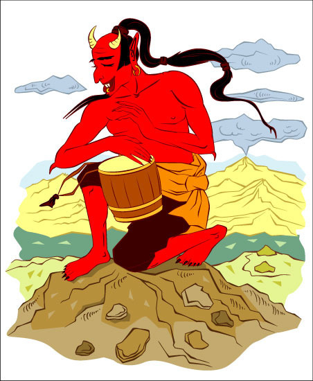 Иллюстрация к сказке "Таро в стране гор"