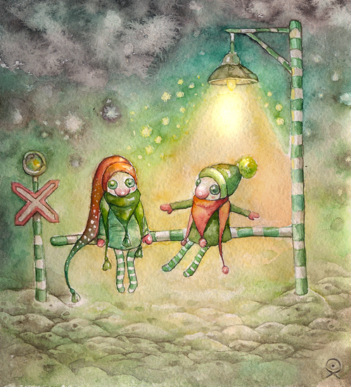 греться под фонарями