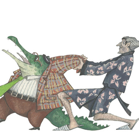 Иллюстрация к сказке Джанни Родари "Все началось с крокодила"