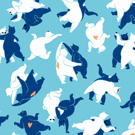 Паттерн из танцующих медведей