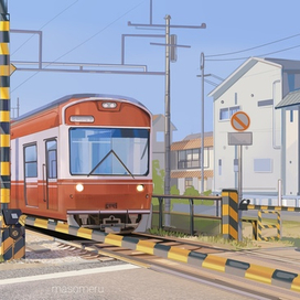 Проезжающий поезд