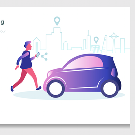 Каршеринг. Car sharing service concept