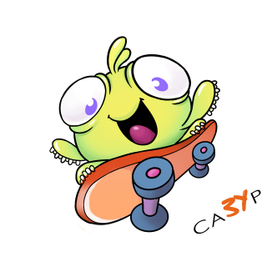 Зу на скейтборде