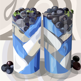 Трайфл-десерт с голубикой