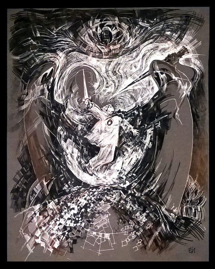 Фродо борется с невидимыми воинами