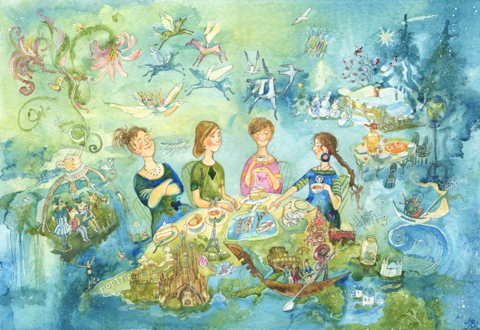 4 подружки, подарок Лене