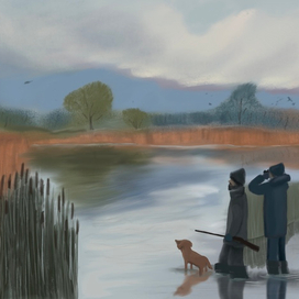 Охотники на болоте