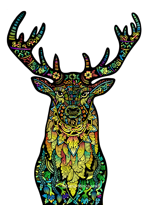 Разноцветный олень