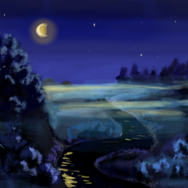 скетч "Ночной пейзаж"