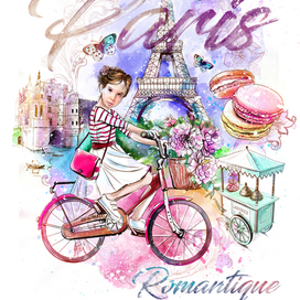 Девочка в Париже. Серия работ "Девочка в модных мировых столицах"