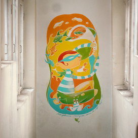 иллюстрация на стене