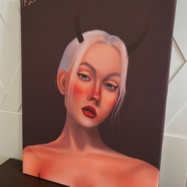 Цифровой портрет на холсте