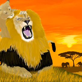 Лев и львенок