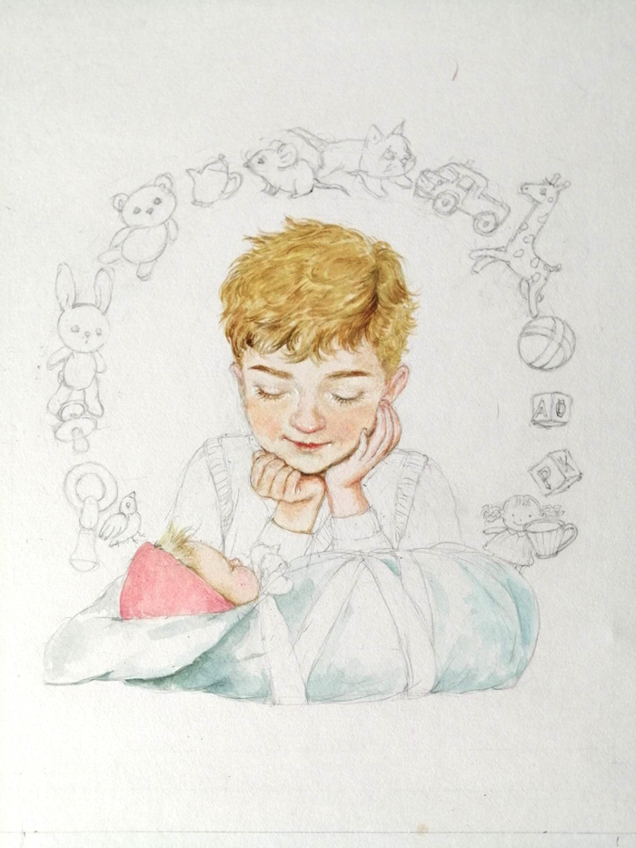 " обложка"( процесс).  книга" Димка-старший брат" Издательство " Речь"