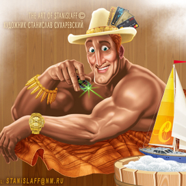 2D-ПЕРСОНАЖ-БИЗНЕСМЕН-соблюдает цвет кильватера при посещении бассейна