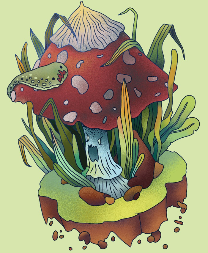 Грибной стикер. Мухомор