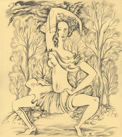 женщина лес