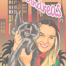 Девушка с енотом