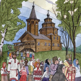 Покровская церковь из с. Ключищи. Щёлоковский хутор. г. Нижний Новгород.