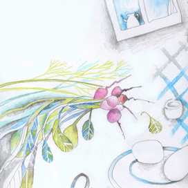 Деревенский натюрморт. Завтрак с котиком