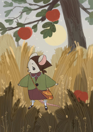 Мышка идёт к подруге 