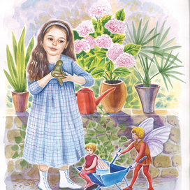 Иллюстрация для семейной книги с портретным сходством