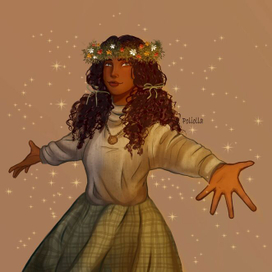 девушка с венком на голове