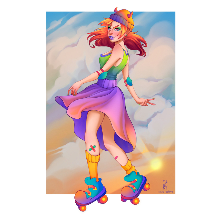 Девушка на роликах