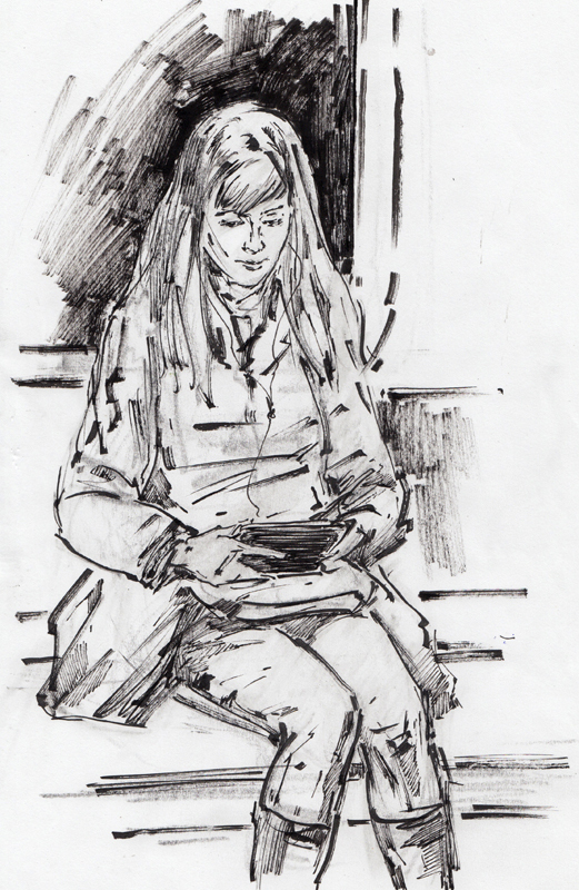 Девушка в метро.