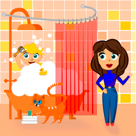 Иллюстрация к книге "A True Ninja Loves Tidiness".