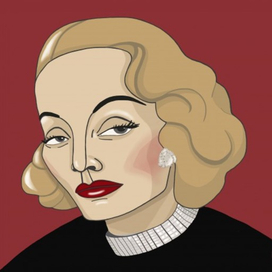 Иллюстрация к серии "Знаменитые женщины 20 века" Марлен Дитрих