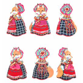 Лисичка со скалочкой в костюме Тульской губернии