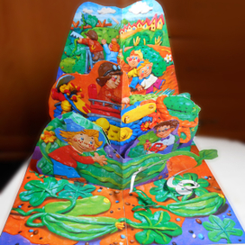 макет поп-ап странички объёмной книжки; элементы подвижны