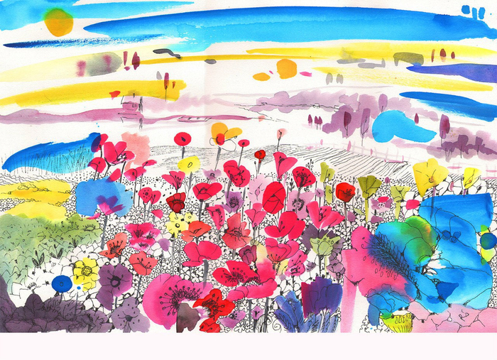 цветочное поле