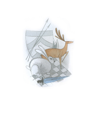 олень и заяц