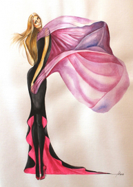 шарф цвета фуксии