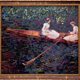 розовая лодка