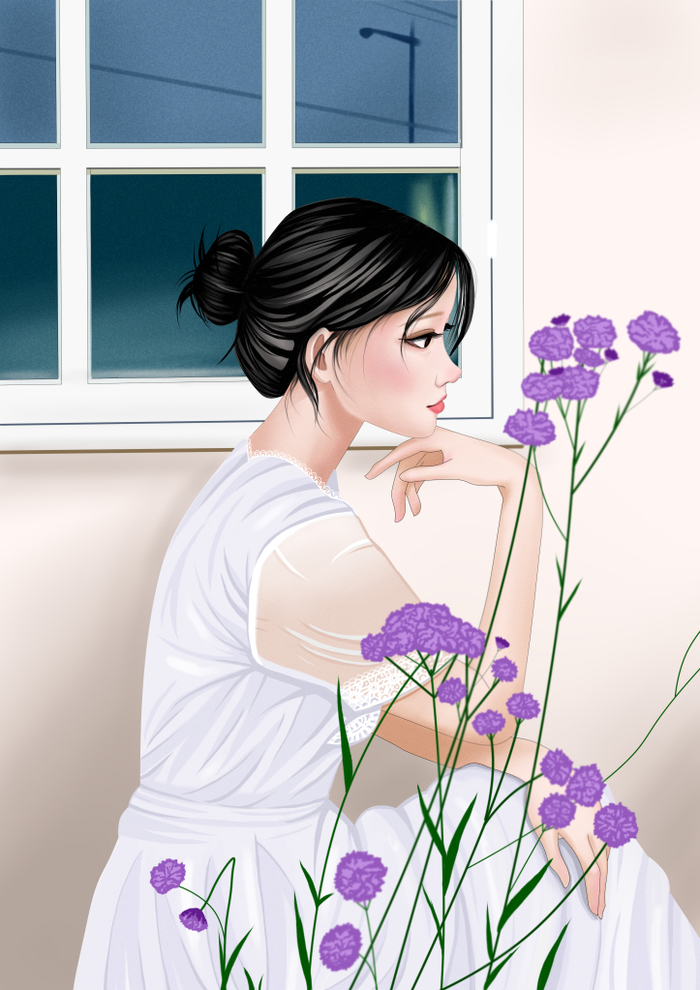 девушка у окна