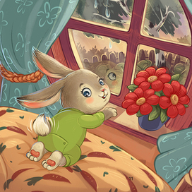 Зайчик у окна