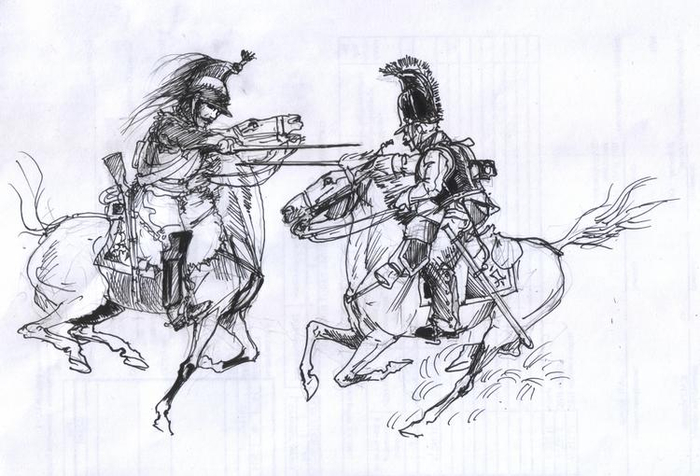 Эскиз. Атака кирасир 