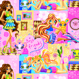 Комплект постельного белья для девочек «Любимчики»