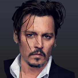 Portrait of Johnny Depp in low polly style