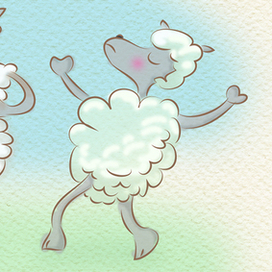 Овечки для новогодней открытки